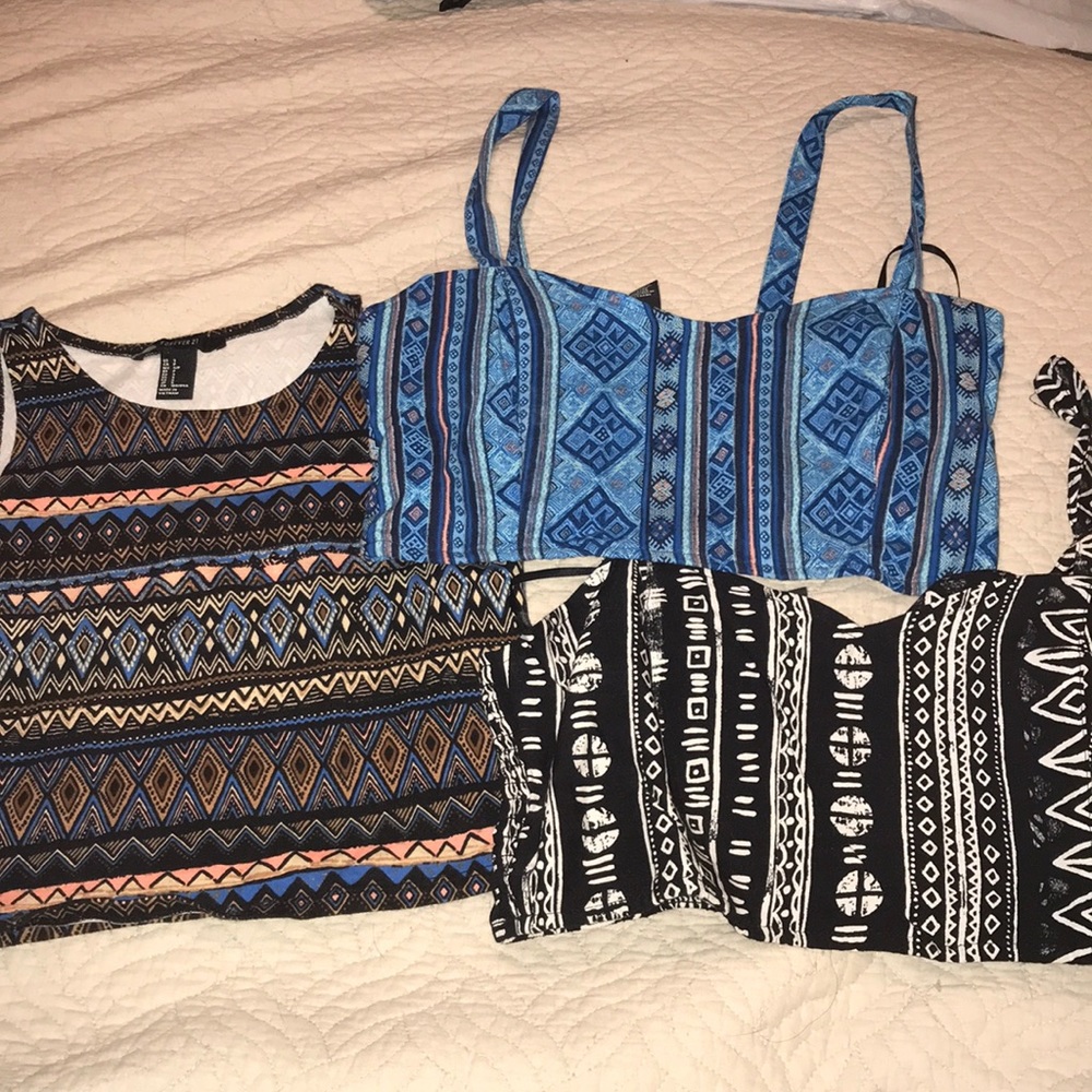 Tribal crop tops